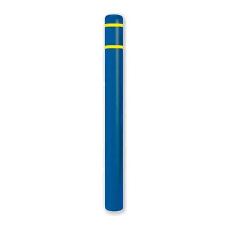 Post Guard¬Æ Bollard Cover 4.5Dia. X 52 H, Blue/Yellow Tape